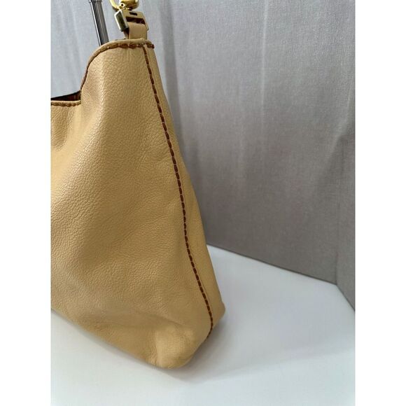 Plinio Visona, Yellow Leather Tote, Large, magnetic closure cheetah Print Inside - Picture 8 of 15